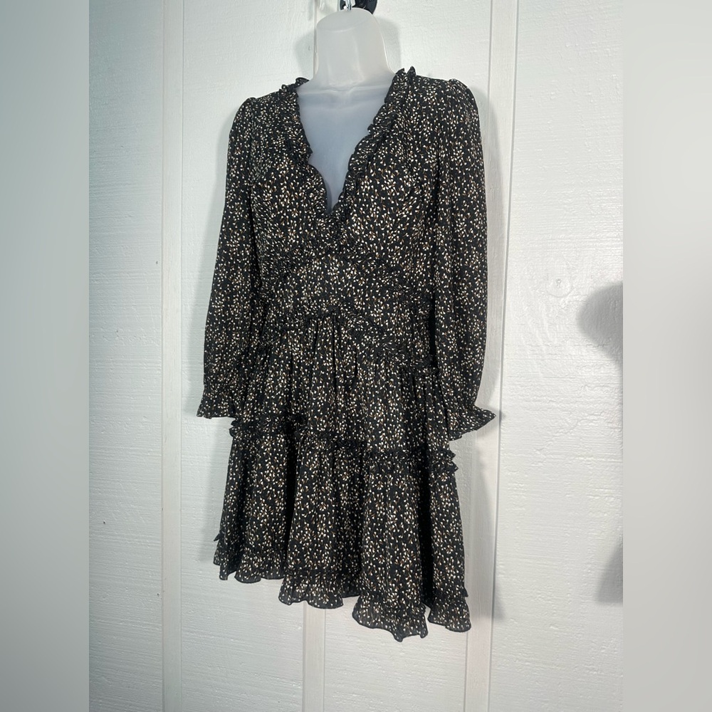 Anna Grace Black Floral Dress Size Medium NWT